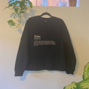 Black BRUNETTE the Label “Babe” Sweatshirt